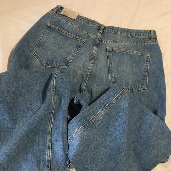 NWT TOPSHOP MOTO women's crop 36/32 wide leg raw edge jeans Retail $75 - Picture 4 of 12